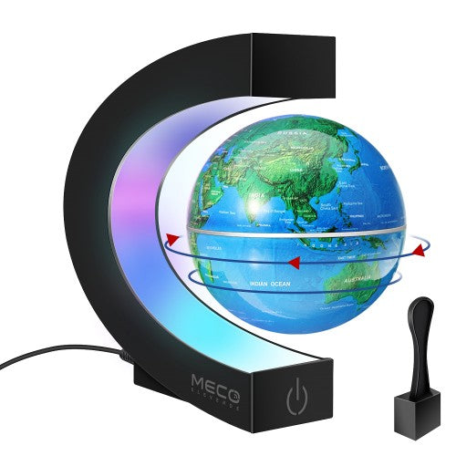 Magnetic Floating World Globe with LED Light, C Shape Anti Gravity Magnetic Levitation Decor for Deks, Office, Home Magnetic Floating World Globe with LED Light, C Shape Anti Gravity Magnetic Levitation Decor for Deks, Office, Home